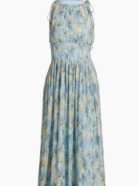 Veronica Beard Blue and Yellow Printed Maxi Dress